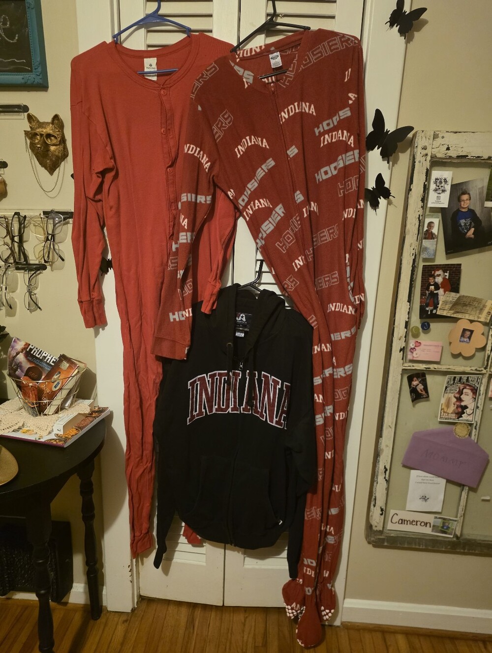 Hoo-Hoo-Hoosiers!! J. America Indiana Hoodie & Onesie Set - Red and Black